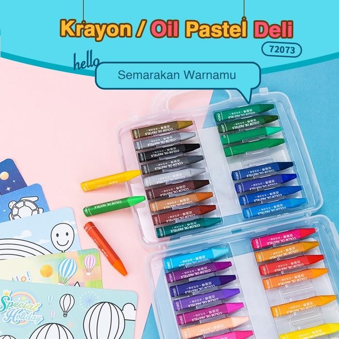 

Deli Oil Pastel 12/24/36 Warna Triangular Warna Cerah Halus Mudah Diblend 7207X