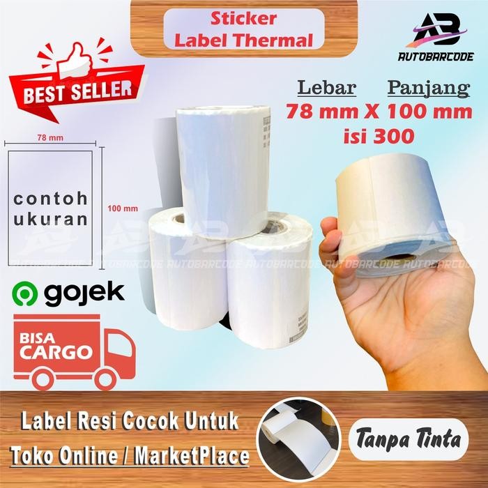 

Label Thermal 78X100 Isi 300 Sticker Resi Pengiriman Marketplace Stiker GAP Printer 80MM 100MM 300MM
