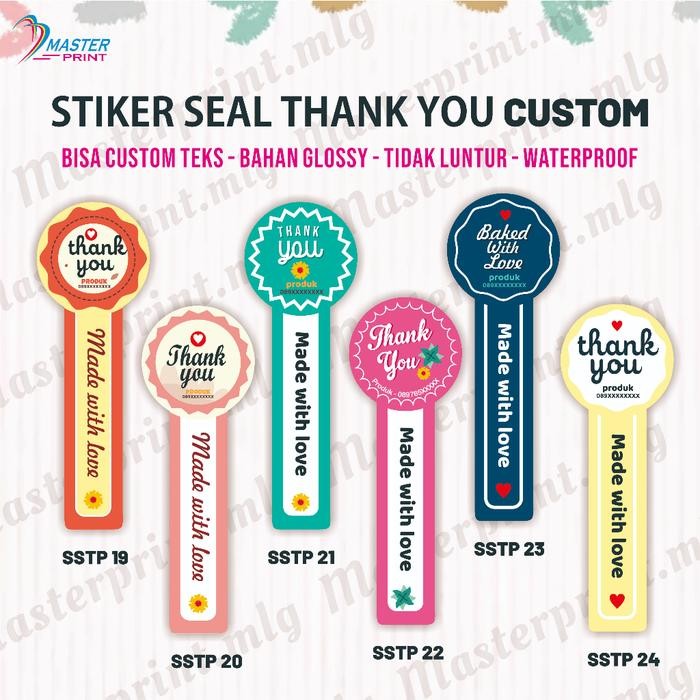 

[mp23 b] 50pcs Stiker Seal Thank You Seal Toples Stiker Label Kemasan Stiker Thankyou Stiker Label
