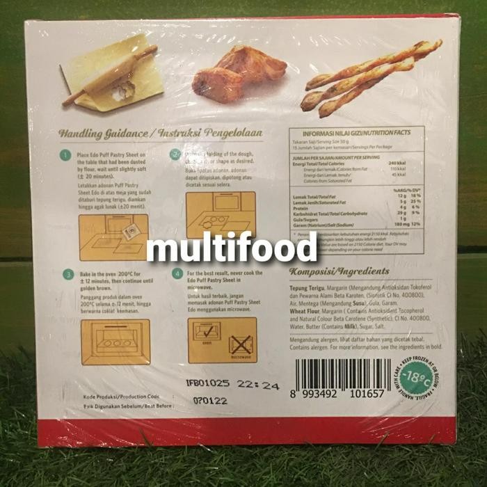 

FyZ Puff pastry sheet edo murah / kulit pastry Halal / kulit zuppa