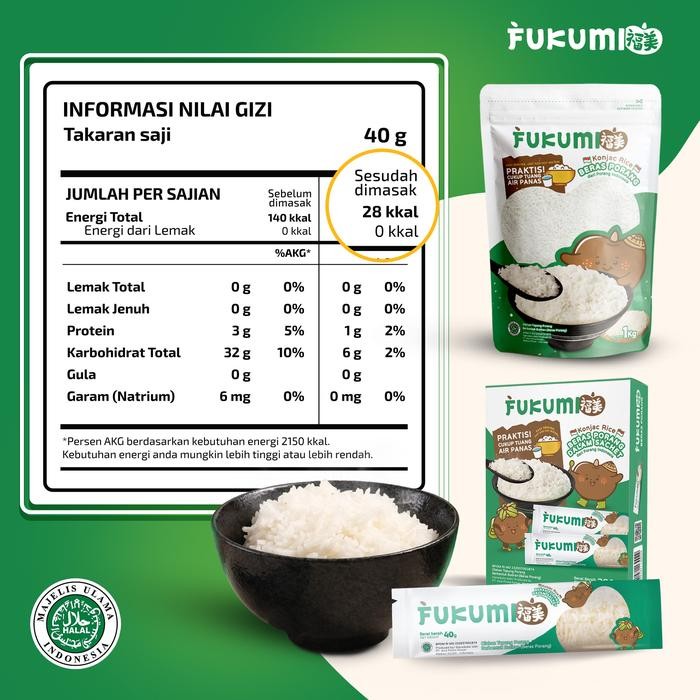 

Glx Fukumi Beras Porang Konjac Rice Pouch 1kg Food Bubur