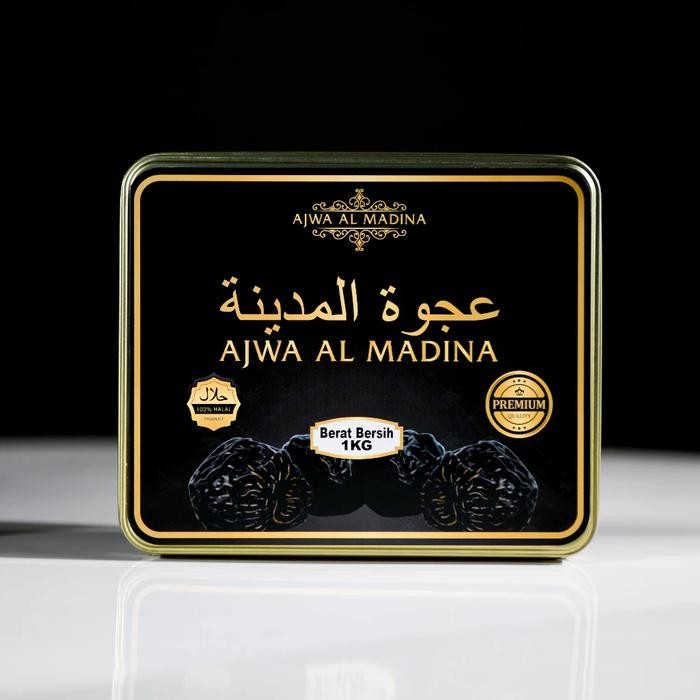 

Glx Kurma Ajwa Kaleng Premium 1kg Makanan Hitam Kering Food Snack Cemilan