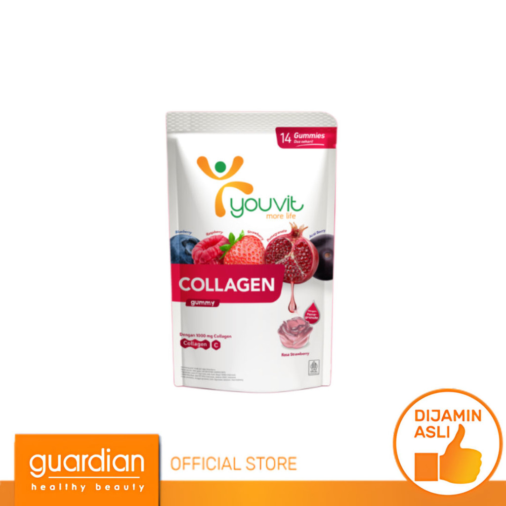 Youvit Collagen Gummy - Gummy Anti Aging  Youvit Collagen 7 Hari | Kolagen untuk Kulit Kenyal & Halu