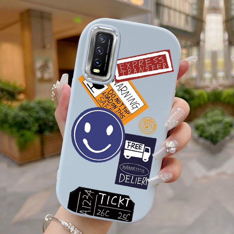 Casing Hp Untuk VIVO Y20 Y20i Y20s Y20T Y12s Y12a Case Casing tas emosi senyum HP Kesing Ponsel Soft