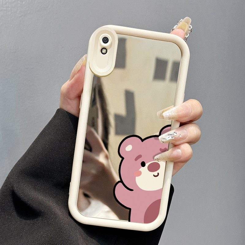 Casing Hp Xiaomi Redmi 9A Redmi 9i Redmi 9T Redmi 9 Power Case Beruang merah muda Populer Kesing cer
