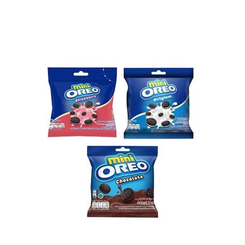 

Ger MINI OREO Biskuit Sandwich 21gr x 10 pcs BOX Original Coklat Strawberry All Varian Rasa Snack