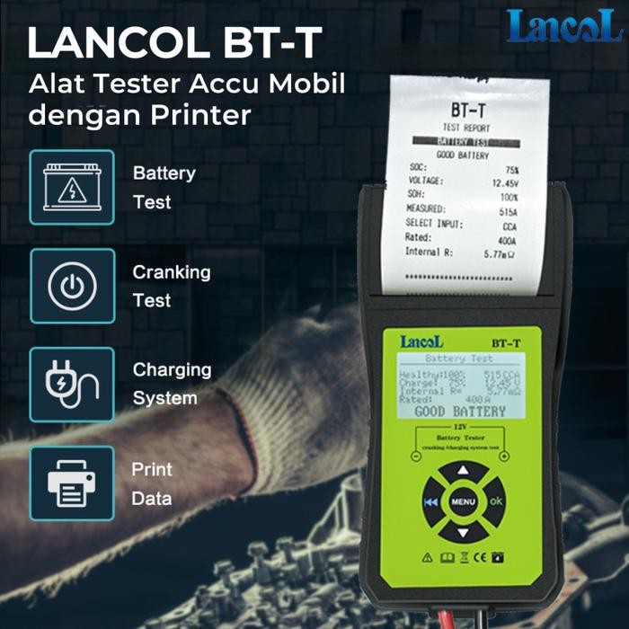 Lancol Bt-T 12V Alat Tester Aki Accu Digital Print
