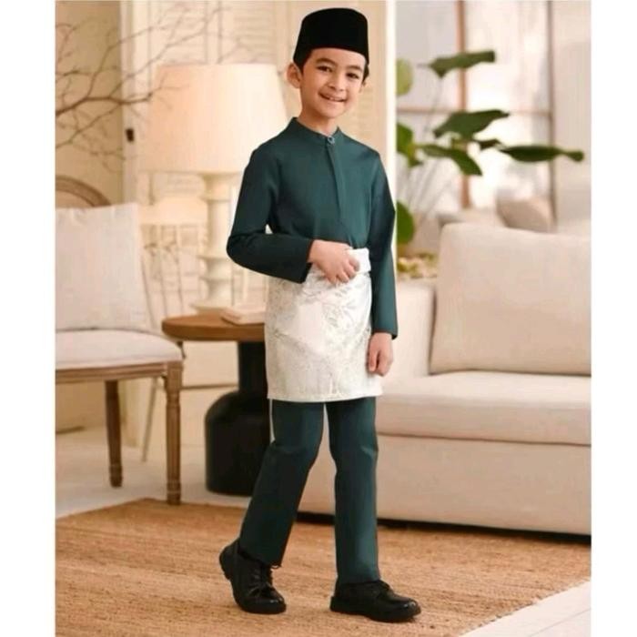Oneset Baju Melayu Anak Laki Laki Teluk Belange Cekek Musang Pakaian Muslim Koko Cowok Adat Melayu