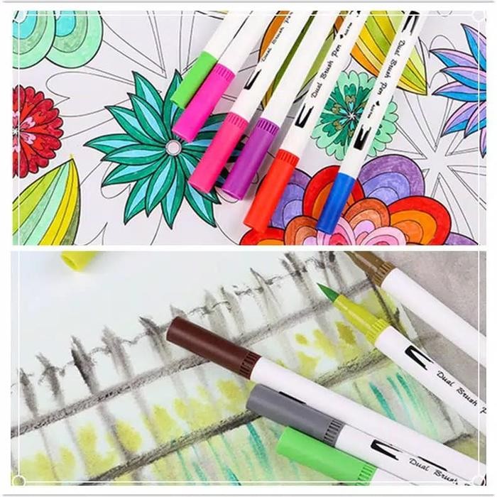 

36 Colors Brush Marker Pen Dual Tip Marker Pen Magicfly Brush Pen Gratisongkir