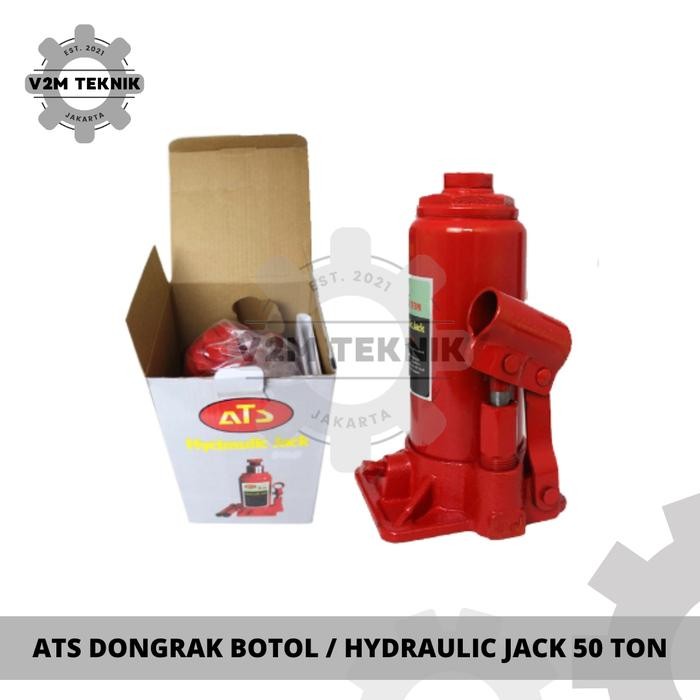 ATS Dongkrak Botol 50 TON / Hydraulic Jack 50 TON / Dongkrak Model Botol Best Quality