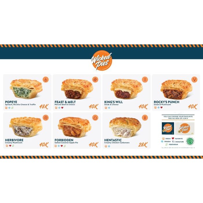 

Gdh Wicked Pies Fresh Pies 1 box isi 6 pcs