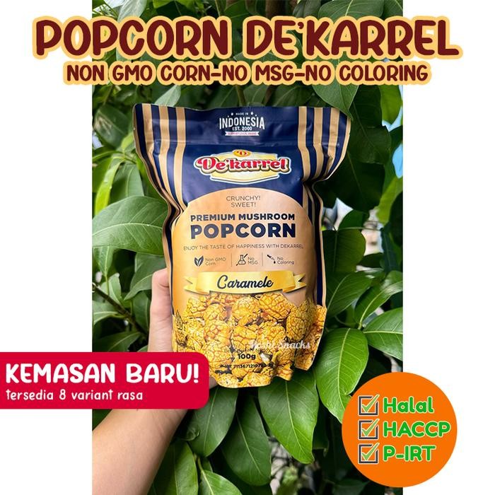 

Ger Popcorn de'Karrel Foil Halal Premium Mushroom Non GMO Corn - Caramel Tiramisu Chocolate Milky