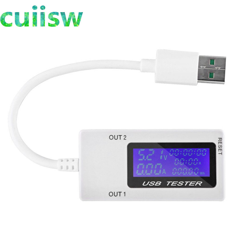 Mini Dual USB Current Voltage Tester USB Ammeter Charging Tester Monitor USB Ports Digital Display D