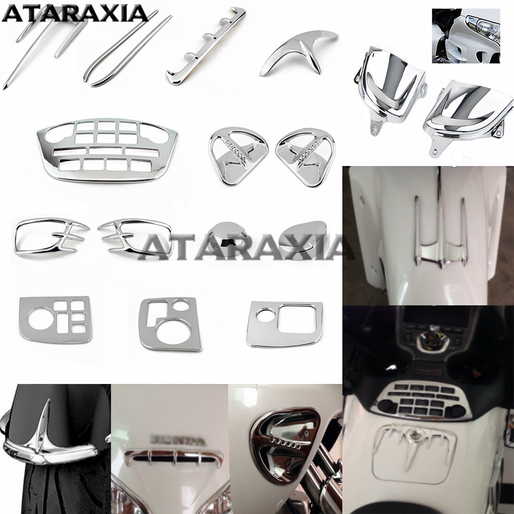Motorcycle Chrome Front Fender Accent Decoration Trim For Honda Goldwing GL1800 F6B VTX1300 VTX1800 