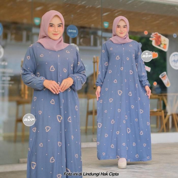 Daster Dress Maura Batik Cap Rayon Grade A Busui - Daster semata kaki Panjang