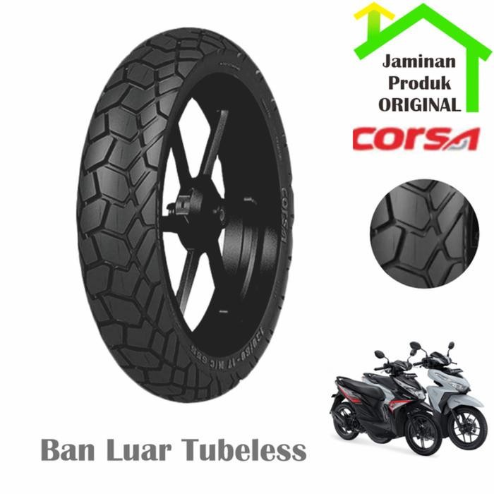 Corsa Cross S Platinum Ban Luar Tubeless Matic 80/90/100/110 Ring14 Murah!