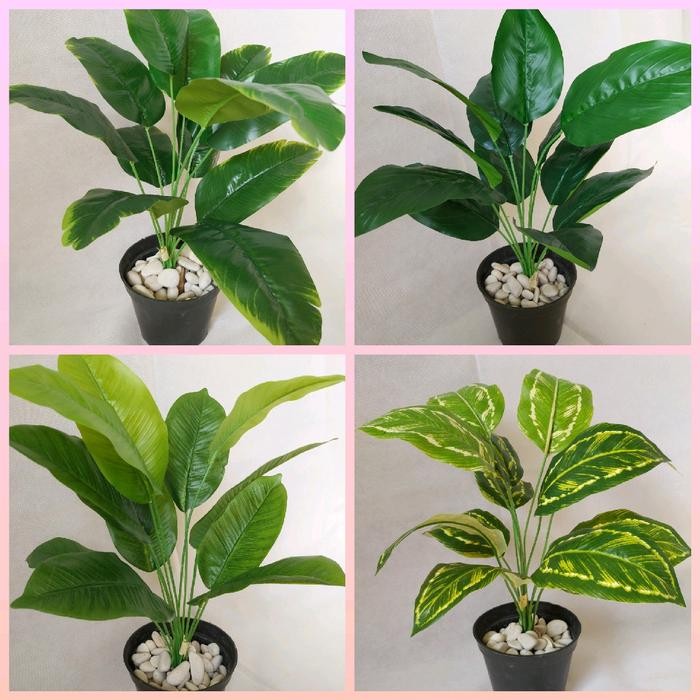 Daun pisang palsu besar plastik palsu imitasi artificial hias dekorasi