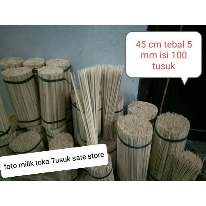Tusuk Sate Panjang 45cm Tebal 5mm 100pcs - Tusuk Sate Seafood, Cotton Candy, Florist, Tusuk Sate