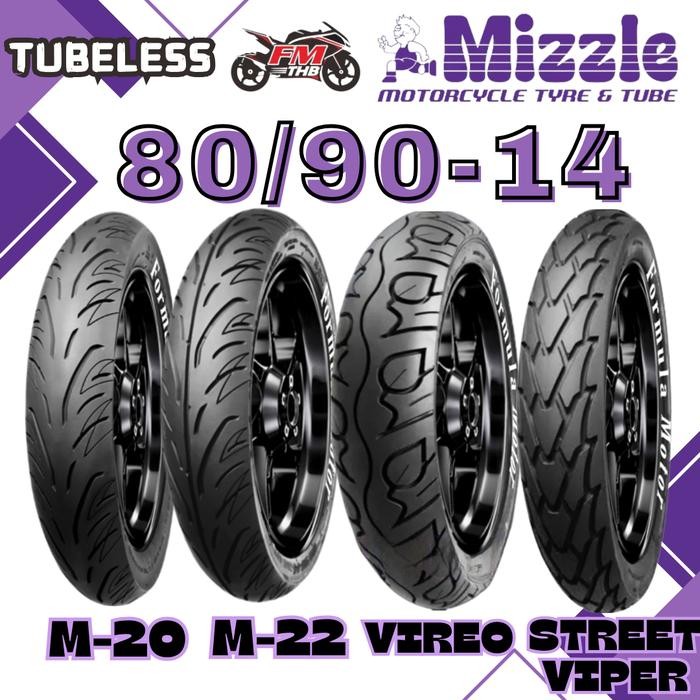 Ban Mizzle 80/90-14 Tubeless - Ban Motor Ring 14 Tubles (Pilih Tipe) Ban Mizzle Mr X Restock
