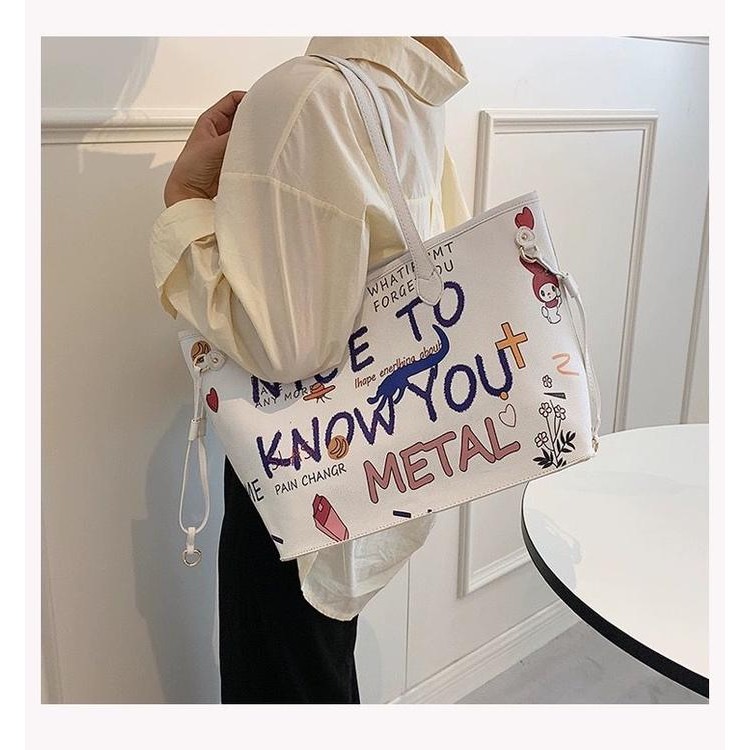 Tas Tote Bag Graffiti Wanita 9039