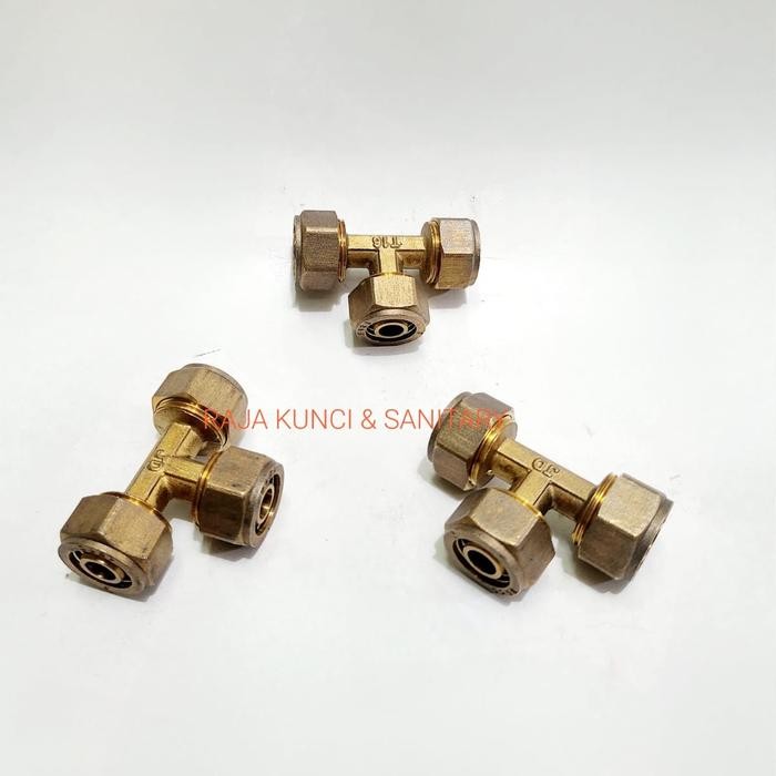 Tee Drat Dalam Kuningan 1/2 inch Air Panas / Sambungan Air Panas T 16