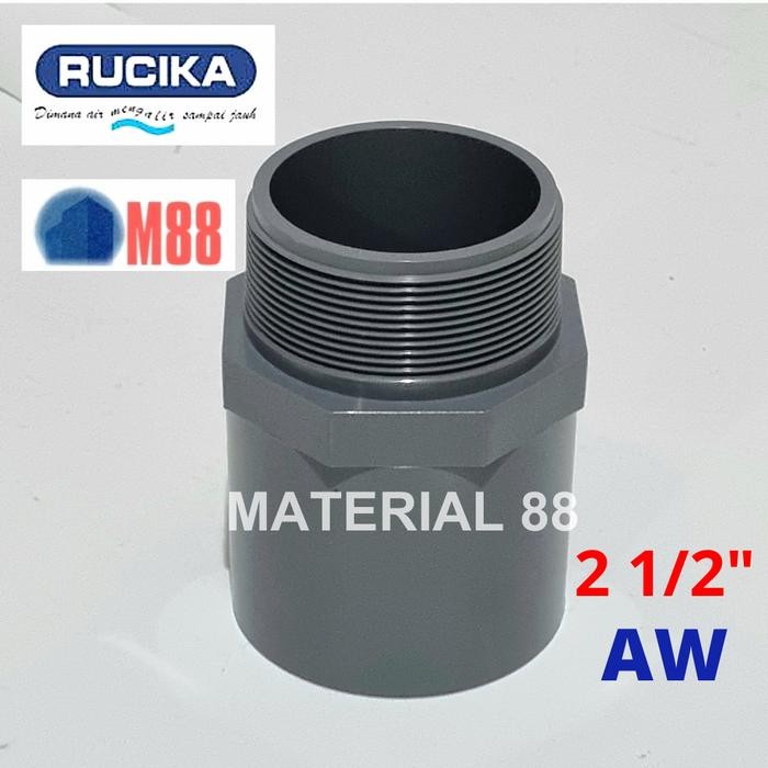 SDL 2 1/2 inch RUCIKA AW Sok Drat Luar 2.5 Valve Socket Pipa PVC