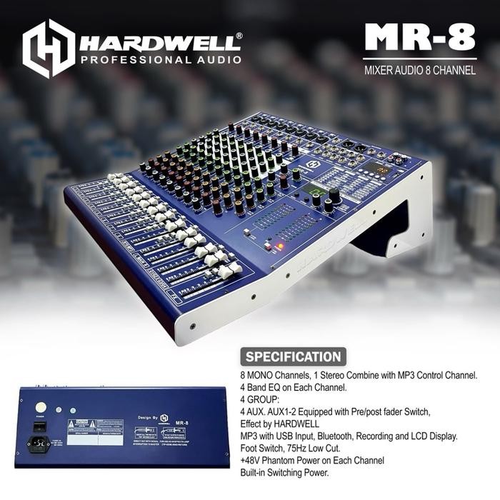 Mixer Audio 8 Channel Hard MR 8