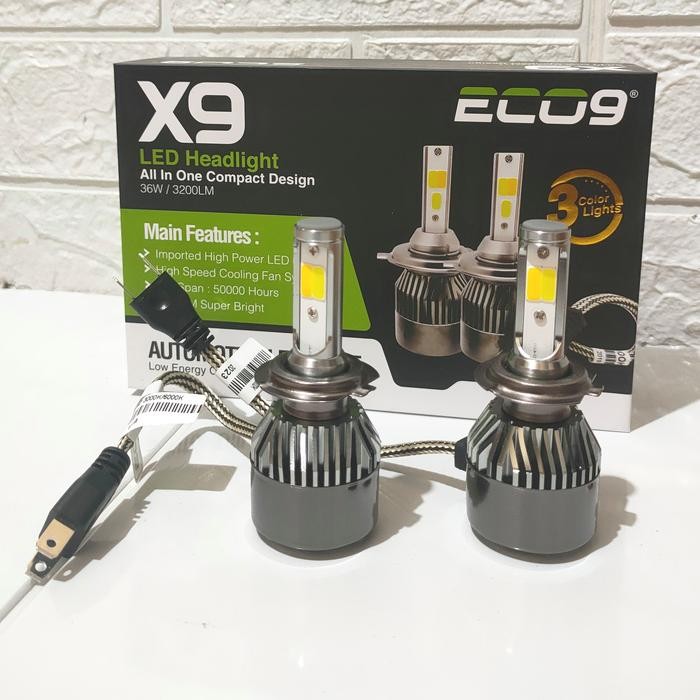 H7 Luminos Led Mobil 3 Warna Headlamp X9 H7 36W Bergaransi