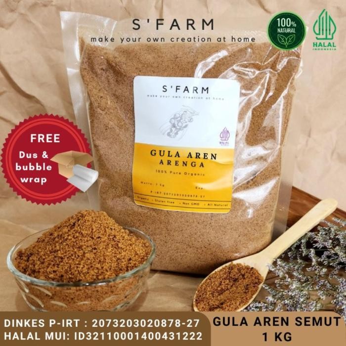 

New Gula Aren / Gula Semut Bubuk Murni dan Organik S'FARM 1 kg