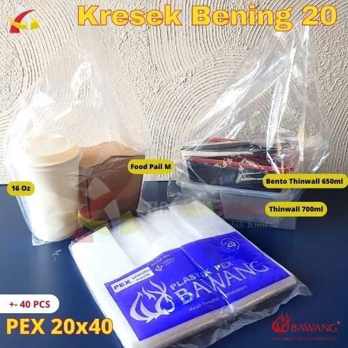 Kantong Kresek Bening PE PEX 20 / Kantong Plastik Bening Bawang 20x40 *