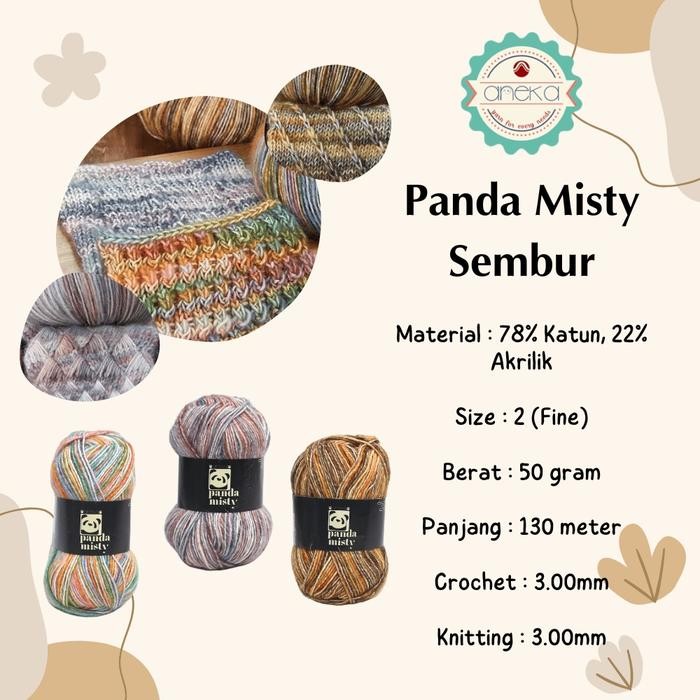 KATALOG - Benang Rajut Katun Panda Misty Sembur / Semprot Wol *
