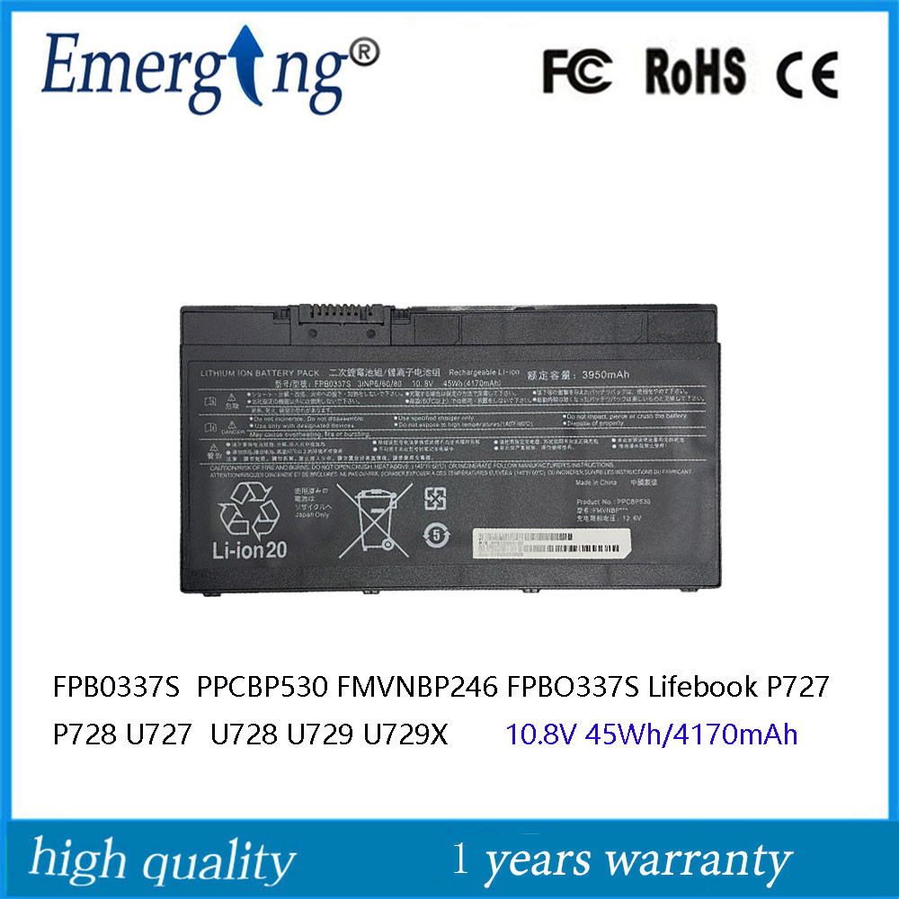 10.8V 45Wh Laptop Battery FPB0337S PPCBP530 FMVNBP246 for FUJITSU Lifebook P727  P728 U727  U728 U72