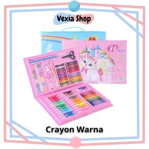 

Promo Stationary Set isi 86 pcs Pensil Crayon Warna Cat Air / Perlengkapan Sekolah Menggambar Anak /