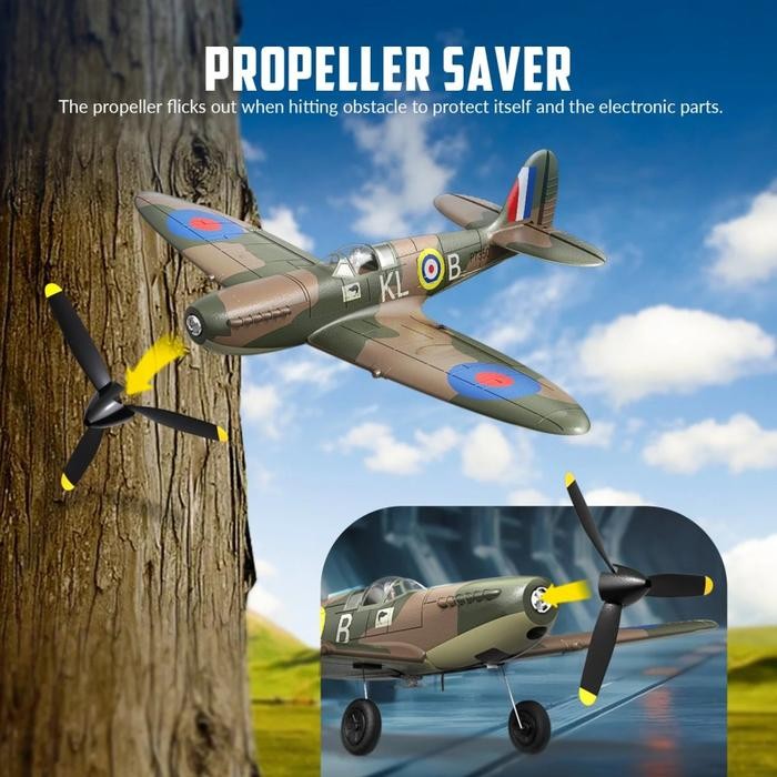 Volantex Spitfire Warbird W/ Gyro Rc Airplane Rtf