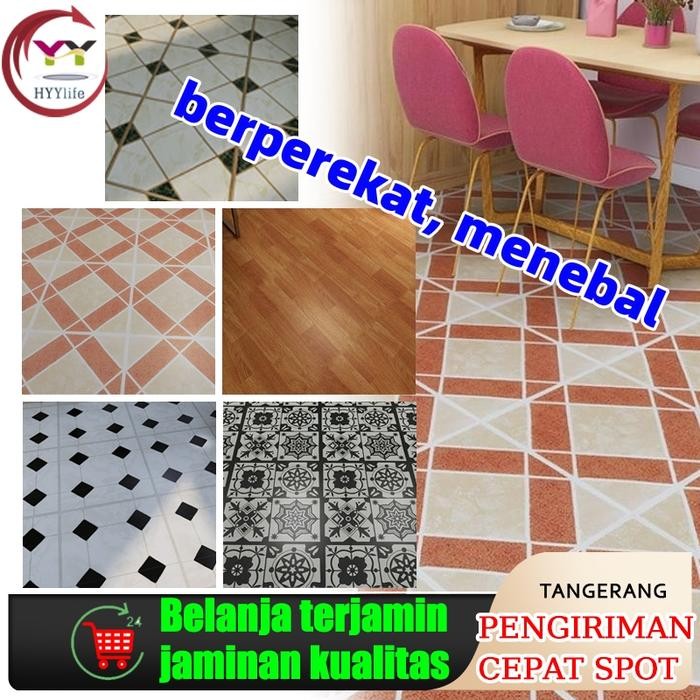 Lantai PVC Stiker Lantai Kamar Mandi Perekat Diri Tahan Air Stiker