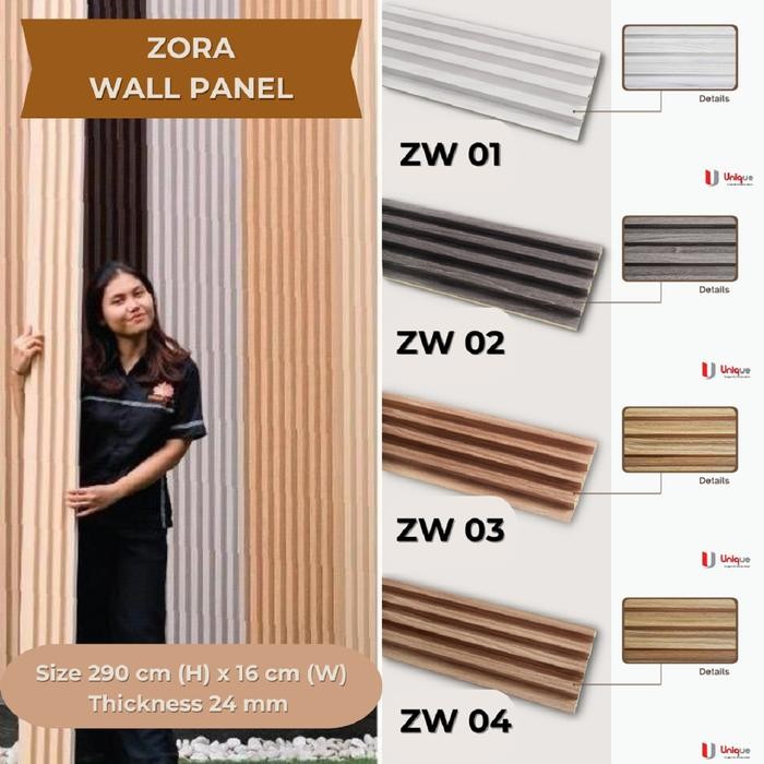 Wall Panel ZW / Wall Panel PVC Motif Kayu / Partisi kayu / Minimalis / Anti Rayap / Wall Panel