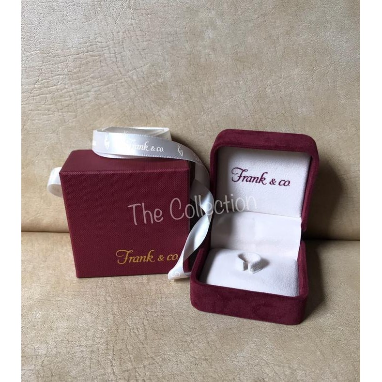 small BOX Cincin Beludru + Box Karton Frank n Co Original Tempat Ring