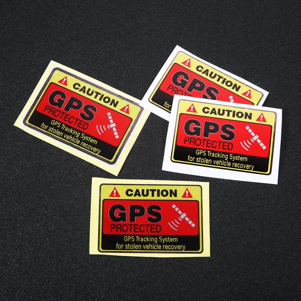

4pcs Car Sticker "CAUTION GPS PROTECTED Tracking System" Sign 7cmx4.7cm Reflective/No-reflective PVC