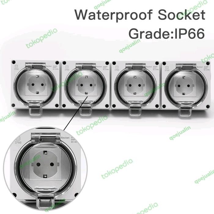 Terbaru Stop Kontak Outdoor Tahan Air Waterproof Ip66
