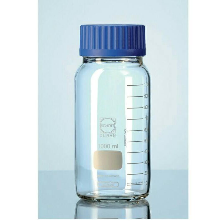 Laboratory Bottle 1000 Ml Wide Mouth Duran / Botol Sampel Mulut Lebar