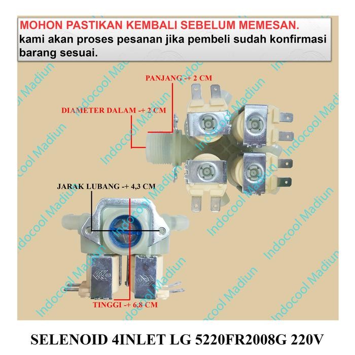 Selenoid Mesin Cuci 4 Inlet Lg 5220Fr2008G