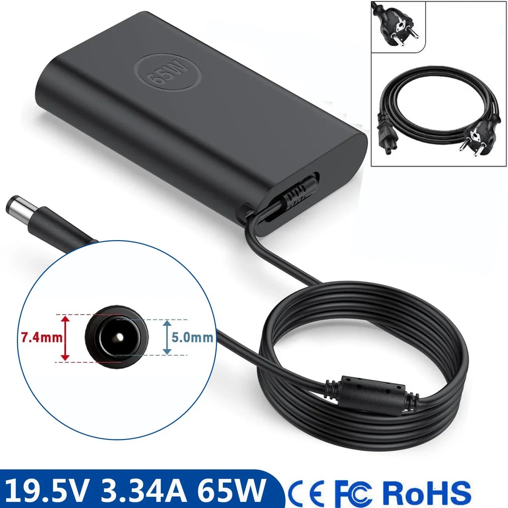 19.5V 3.34A 65W Laptop AC Adapter Charger for Dell XPS 1530 M140 1640 P24G 9333 M1330 PP29L 14Z L412