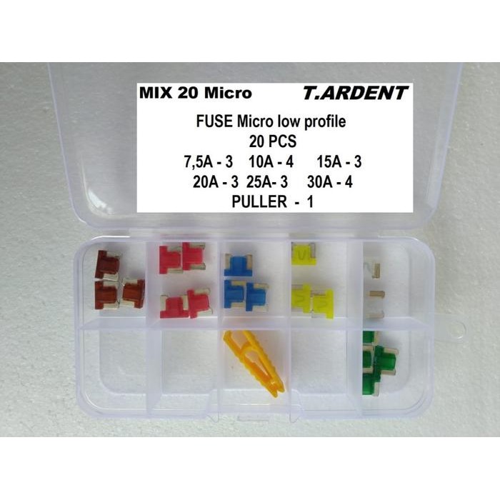 Fuse micro PEC Japan Sekring Tancap Low Profile MIX 20 pcs *