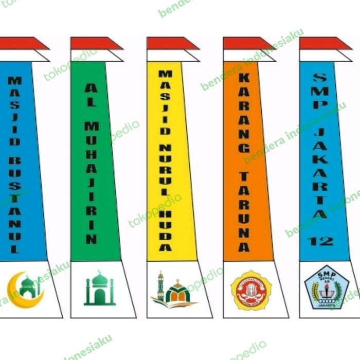 Bendera Umbul Umbul Custom Kain Satin Pasti Diskon