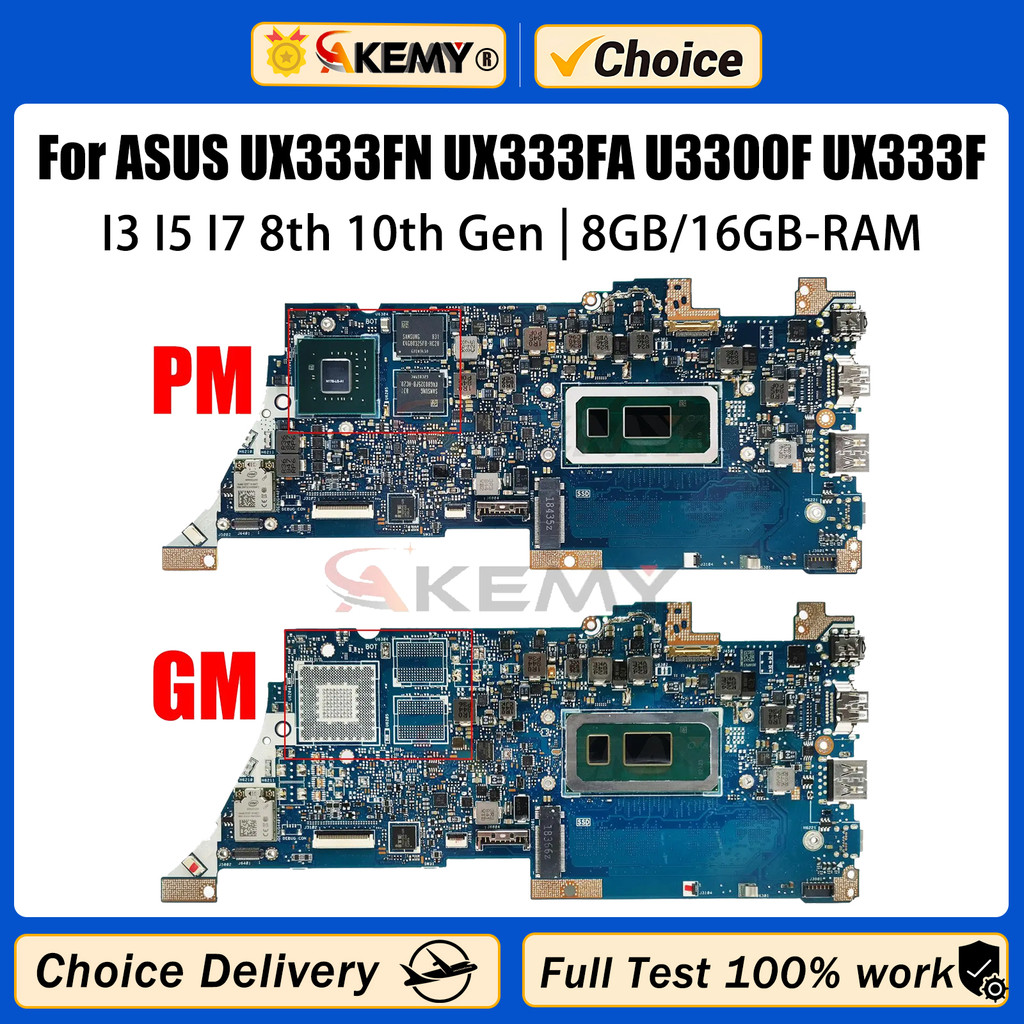 AKEMY UX333FN Laotop Mainboard For ASUS ZenBook 13 UX333FA U3300F UX333F Motherboard i3 i5 i7 8th Ge