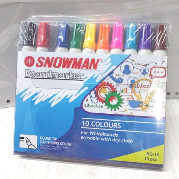 

Spidol Whiteboard Snowman 10 Warna / Sepidol Papan Tulis Snowman Set Pasti Ori