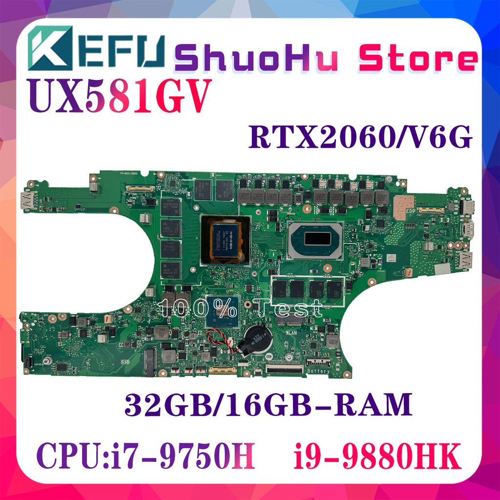 UX581GV Mainboard For ASUS ZenBook Pro Duo UX581 UX581G Laptop Motherboard With i7-9750H i9-9980H 16