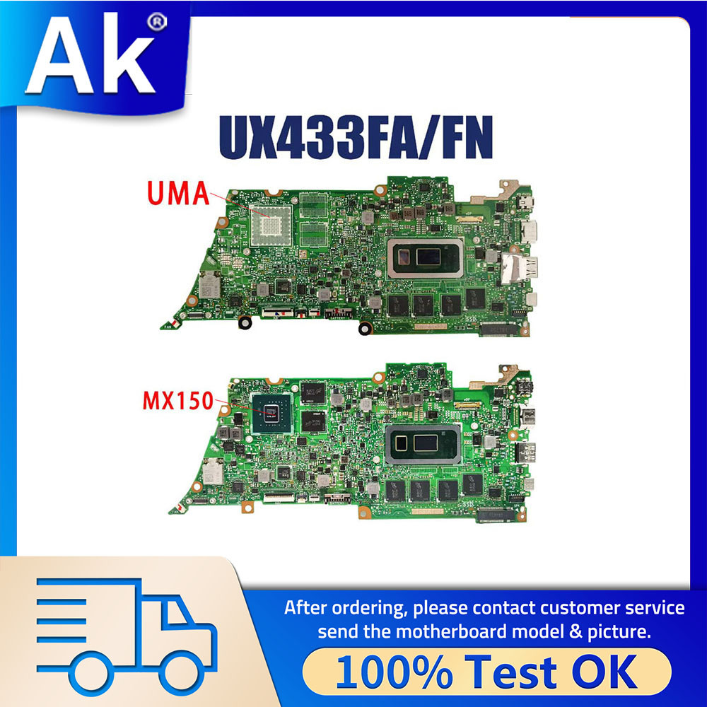 Notebook Mainboard For ASUS ZenBook 13 UX433FN UX433FA U4300F Laptop Mother board I3 I5 I7 8th Gen C