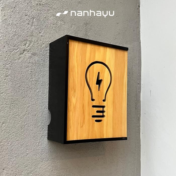 Box KWH Meter Listrik Prabayar Pulsa Dan Panel Listrik MCB Tempat Meteran Listrik Kayu Dan Pengaman