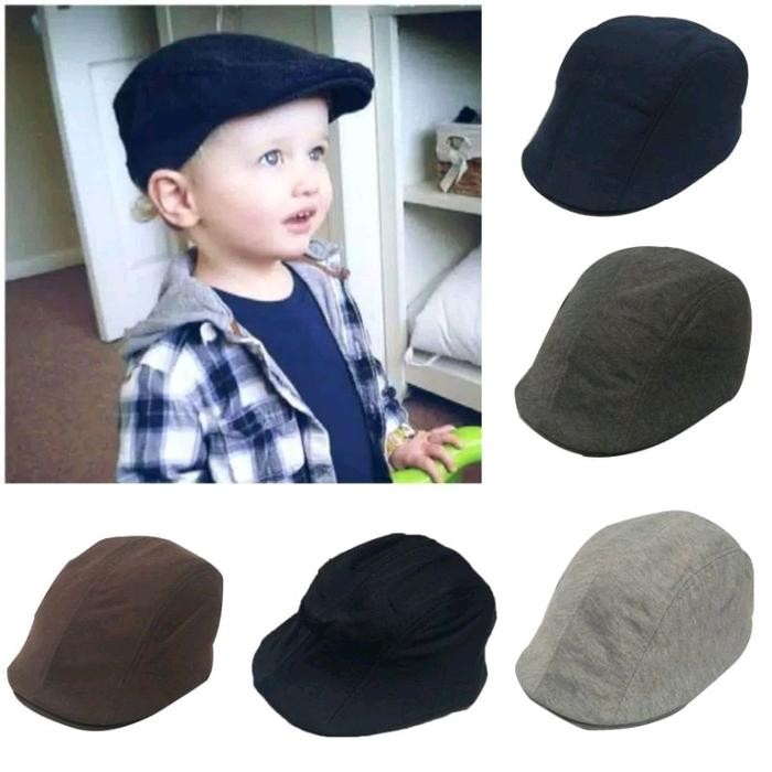 (Expert) Topi Pet Anak Bahan Kaos Flat Cap Hat Topi Kodok Topi Pelukis Unisex Untuk Anak 3Thn-10Thn